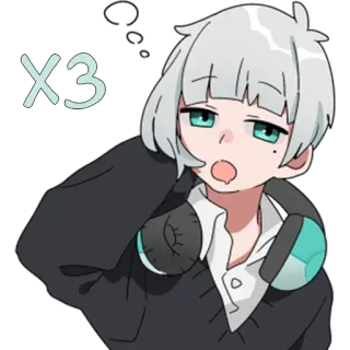 🤷‍♂️ x3 Аниме, Манга, Парень, Наушники, Милый, Эмоция, Стикер telegram sticker