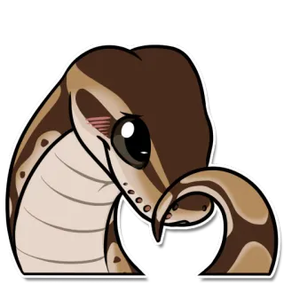 😊 serpiente, animal, reptil, lindo, pitón bola whatsapp sticker
