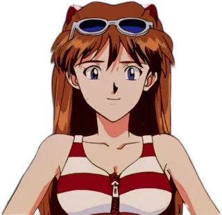 😀 Asuka Langley Sohryu Neon Genesis Evangelion anime, Asuka, Evangelion, cartoon, character, japanese animation telegram sticker