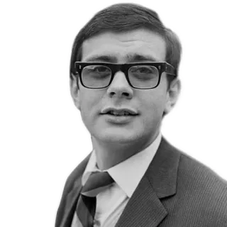 🚶 homme, lunettes, costume, portrait, cravate, vintage telegram sticker
