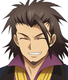 😁 anime, cartone animato, uomo, sorridente, personaggio, ritratto whatsapp sticker