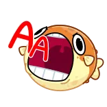 🤬 AA Fisch, Cartoon, Niedlich, Tier, Mund, Kugelfisch, Schreiend whatsapp sticker