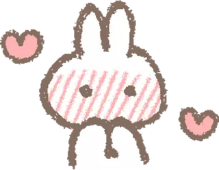 🐰 coelho, animal, desenho animado, kawaii, fofo, coração whatsapp sticker