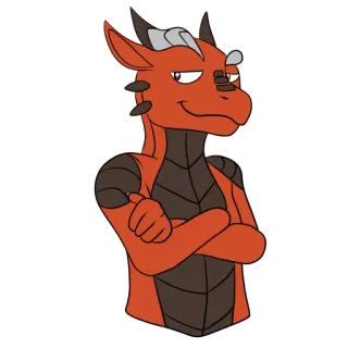 😏 dragon, furry, anthro, cartoon, créature, animal telegram sticker