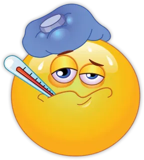 😨 sick, emoji, thermometer, fever, cold, flu, illness, headache telegram sticker