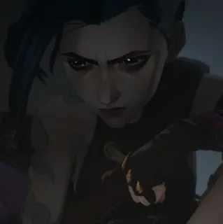 ✖ Jinx Arcane Jinx, Arcane, League of Legends, Personaggio, Videogioco, Serie animata telegram sticker