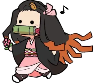 💞 Nezuko Kamado Demon Slayer 祢豆子, 鬼灭之刃, 动漫, 漫画, Q版, 可爱 whatsapp sticker