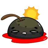🥵 체리, 슬픈, 죽어가는, 물웅덩이, 피 telegram sticker