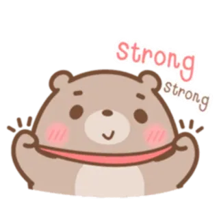 💪 strong strong urso, fofo, forte, animal, desenho animado telegram sticker