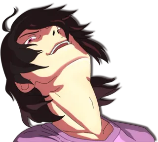 😏 anime, cartone animato, espressione facciale, collo telegram sticker