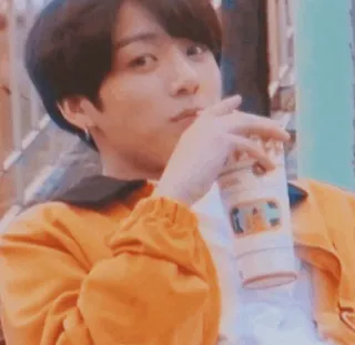 😌 Jungkook kpop, bts, jungkook, thần tượng, ca sĩ, đồ uống telegram sticker