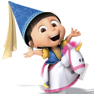 😄 Agnes Despicable Me dessin animé, animé, licorne, fille, mignon, personnage, princesse telegram sticker