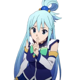 🤫 Aqua Konosuba Anime, Ragazza, Personaggio, Shhh telegram sticker