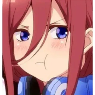 😒 Anime, Dziewczyna, Wyraz, Uroczy telegram sticker