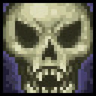 💀 cráneo, pixel art, monstruo, fantasía, no muerto telegram sticker