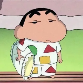 😐 Shin-chan Nohara Crayon Shin-chan 애니메이션, 만화, 졸린, 베개 whatsapp sticker