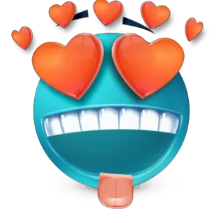 😍 emoji, love, hearts, expression, face, cartoon telegram sticker