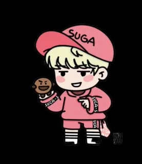 😏 Suga SUGA kpop, suga, bts, bt21, shooky, idol, pop coréenne whatsapp sticker