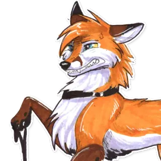 😠 Furry, Renard, Cartoon, Animal, Personnage, Art telegram sticker