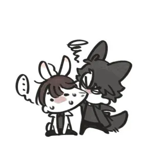 😡 cartoon, anime, bunny, kiss, cute whatsapp sticker