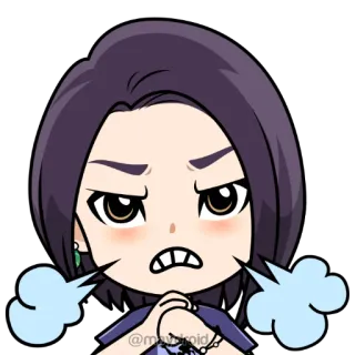 😤 anime, character, angry, steaming, frustrated, cartoon telegram sticker