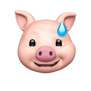 🐷 свинья, эмодзи, пот, нервный, животное, лицо telegram sticker