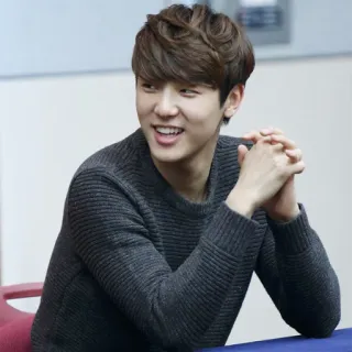 😁 pessoa, sorriso, homem, suéter, coreano telegram sticker