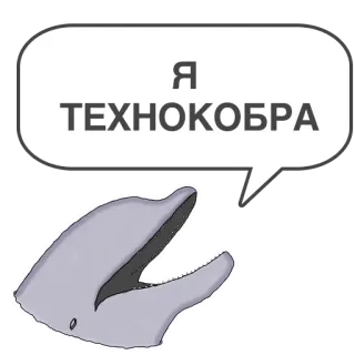🙆‍♀️ Я ТЕХНОКОБРА delfín, technocobra, animal, bocadillo, ruso whatsapp sticker