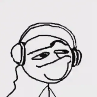 ⬛️ Kopfhörer, Musik, arrogant, Strichmännchen telegram sticker