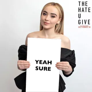🥀 The Hate U Give THE HATE U GIVE
IN THEATERS OCTOBER 19 film, film, dramma, 19 ottobre, Sabrina Carpenter telegram sticker