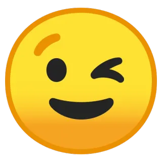 😉 Emoji, Berkedip, Kuning, Wajah, Senang telegram sticker