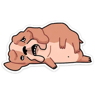 ⭐ chien, animal, dessin animé, couché, détendu, mignon telegram sticker