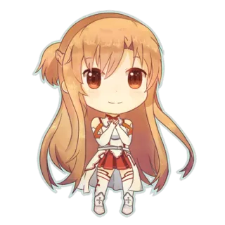 🗡 Asuna Yuuki Sword Art Online anime, manga, sword art online, asuna, chibi, character, kawaii whatsapp sticker