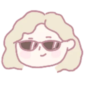 😎 mulher, menina, óculos, rosto, adesivo, desenho animado telegram sticker