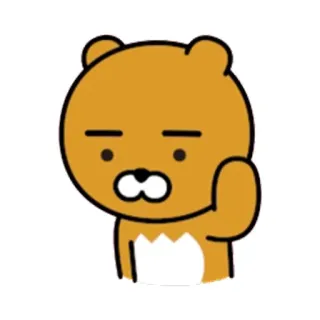 👍 Ryan Ryan, Kakao Friends, oso, saludando, saludo, personaje whatsapp sticker