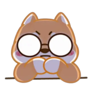 👁 狗, 柴犬, 眼镜, 生气, 恼火, 可爱 telegram sticker