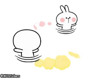 🏃♂️ 漫画, 動物, 白, ウサギ, かわいい, ステッカー whatsapp sticker