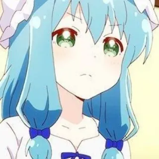 💙 anime, manga, kartun, gadis, rambut biru, imut, kawaii telegram sticker