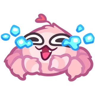 😂 스티커, 만화, 귀여운, 울음, 감정적인, 분홍색, 캐릭터 telegram sticker