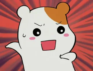 😱 Hamtaro Anime, Kreskówka, Chomik, Zły, Wyraz twarzy telegram sticker