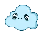 😵 cloud, weather, rain, cartoon, crying, sad, storm telegram sticker