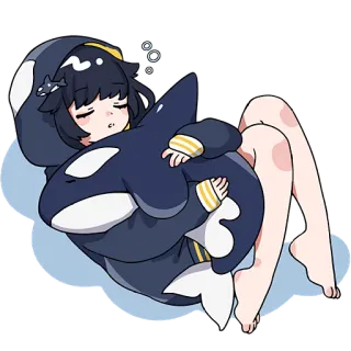 😴 睡眠, シャチ, アニメ, 漫画, 可愛い, クジラ, カワイイ, アニメキャラ telegram sticker