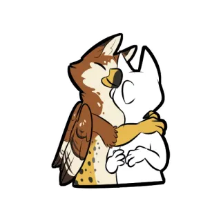 👥 cartoon, hug, animal, cute telegram sticker