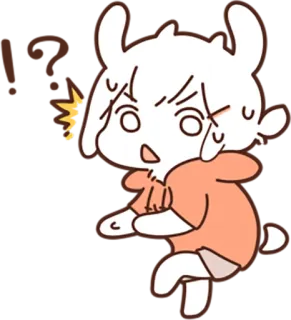 ⁉ cartoon, goat, anime, illustration, cute, character whatsapp sticker