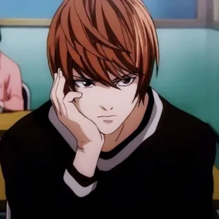 😈 Light Yagami Death Note Anime, Manga, Death Note, Light Yagami, Personaggio, Pensando, Scuola telegram sticker