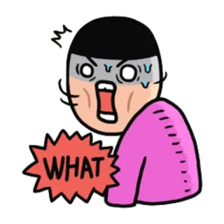 😱 WHAT kreskówka, zszokowany, zły, wyraz twarzy, zaskoczony, emocja telegram sticker