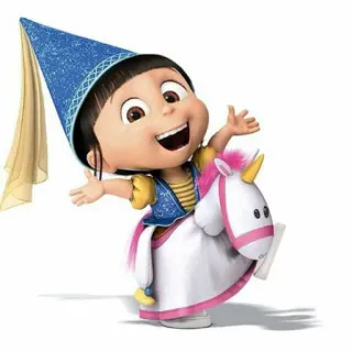 😃 Agnes Despicable Me Kartun, Karakter, Unicorn, Gadis, Agnes, Despicable Me telegram sticker