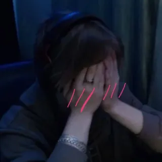 🥰 person, sad, crying, emotions, facepalm telegram sticker