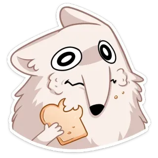 😐 cane, animale, cartone animato, toast, cibo, carino telegram sticker