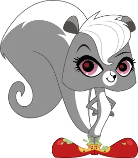 👞 Stinktier, LPS, Littlest Pet Shop, Cartoon, Tier telegram sticker